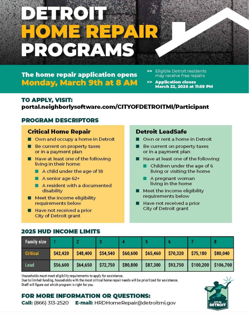 Detroit Home Repair Programs | University District Community Association